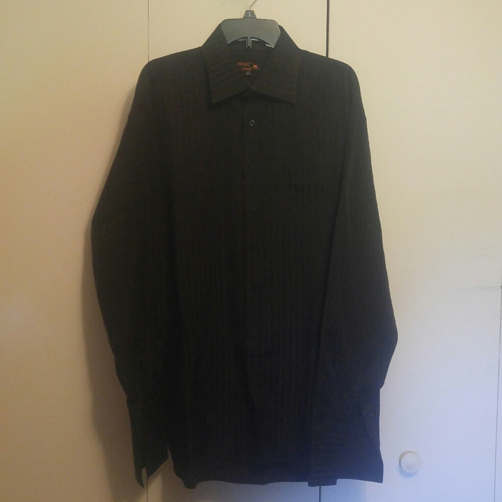 Nice Black Prime Time French Cuff Dress Shirt